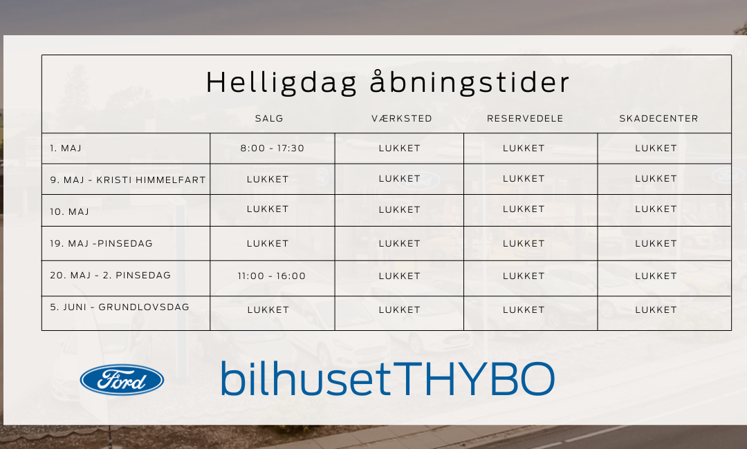 Forårets åbningstider